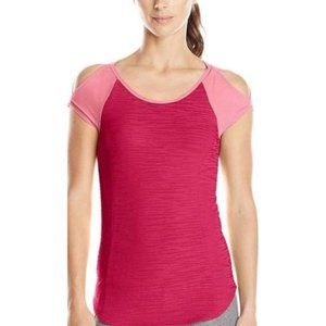 Pearl Izumi NWT Women's Fly Shirt Red Pink Large Transfer Dry Fabric UPF Protect